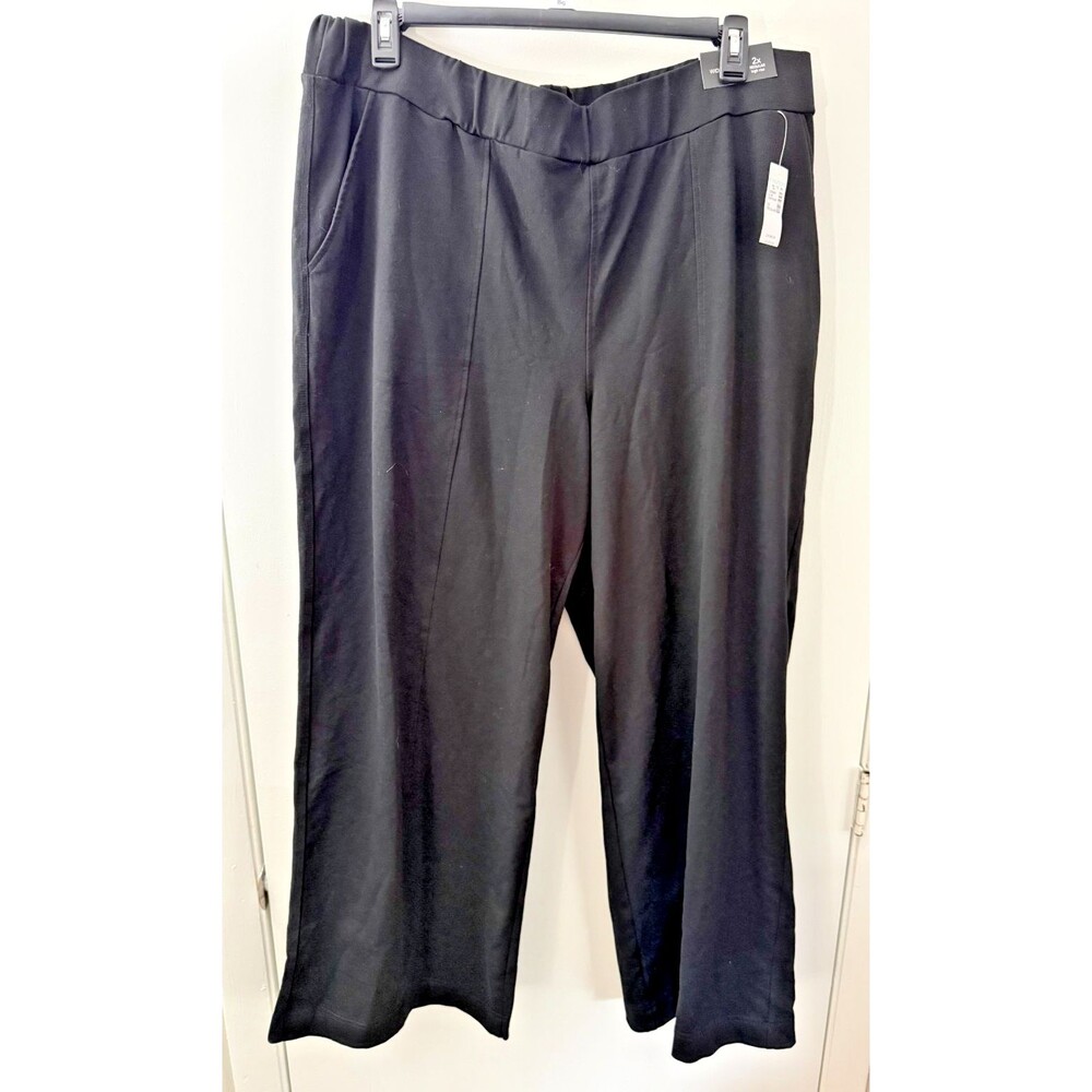 New Maurices High Rise Wide Leg Pants Trousers Black Women's Plus 2X Pockets